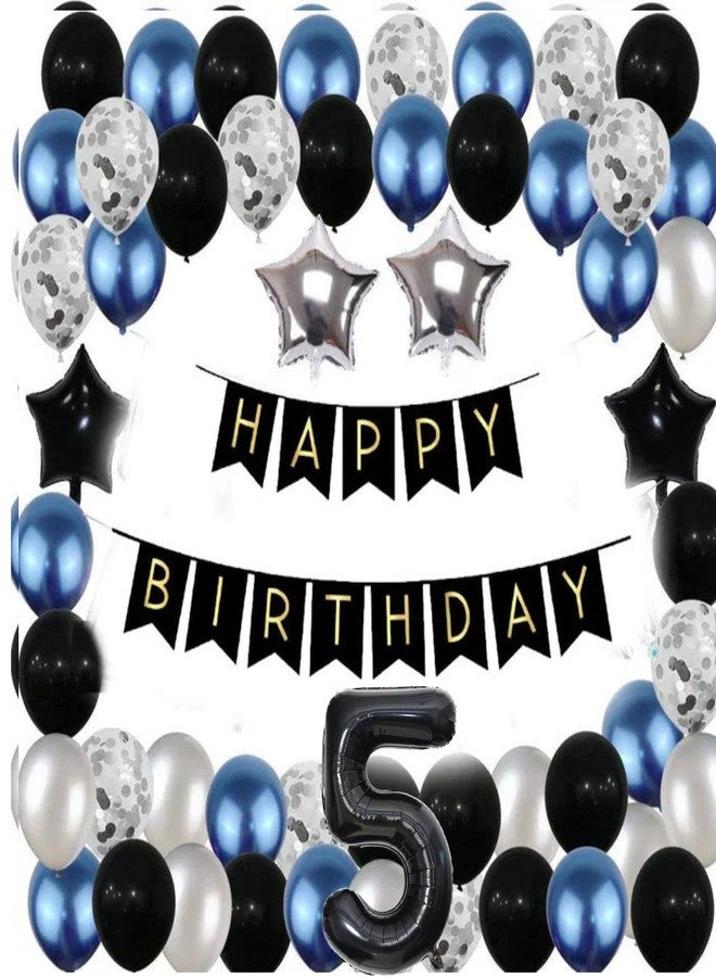 FI - FLICK IN 1 Pc Big Size Number 5 Foil Balloon 32 Inch Large Black Number Foil Balloon Gradient 0 to 9 Number Balloons for Decoration 5th Birthday Anniversary Decoration Items (Pack of 1, Black) - Image 4